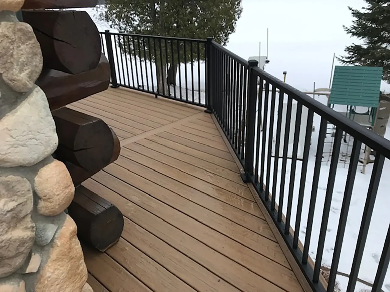 Timbertech composite decking installation project in remer mn